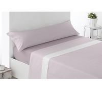 Miracle Home. Brias 4-Piece Bedding Set, Fitted Sheet, Top Sheet and 2 Pillowcases, Anti-Peeling, Pink, 180 x 200 cm, 180 cm Bed, 2 Pillowcases 107 x 45 cm