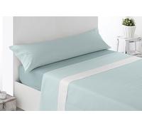 Miracle Home. Brias Bed Sheet Set, 3-Piece Set, Fitted Sheet, Flat Sheet and Pillowcase, Anti-Peeling, 50% Cotton, 50% Brushed Microfibre, Green, 150 x 200 cm, 150 cm Bed