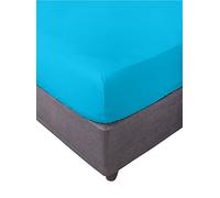 Miracle Home. Fitted Sheet 100% Brushed Microfibre, Adjustable, Elastic and Anti-Peeling, 105 x 200, 105 Bed, Turquoise