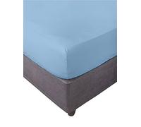 Miracle Home. Fitted Sheet 100% Brushed Microfibre, Adjustable, Elastic and Anti-Peeling, 135 x 200, 135 Bed, Sky Blue