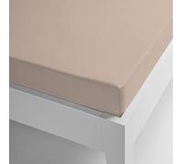 Miracle Home. Fitted Sheet 100% Brushed Microfibre, Adjustable, Elastic and Anti-Peeling, 135 x 200, 135 Bed, Beige