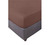 Miracle Home. Fitted Sheet 100% Brushed Microfibre, Adjustable, Elastic and Anti-Peeling. 135 x 200 cm for 135 cm Bed, Chocolate