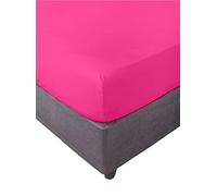 Miracle Home. Fitted Sheet 100% Brushed Microfibre, Adjustable, Elastic and Anti-Peeling, 180 x 200, 180 Bed, Fuchsia