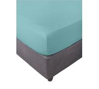 Miracle Home. Fitted Sheet 100% Brushed Microfibre, Adjustable, Elastic and Anti-Peeling, 180 x 200 cm, Bed 180 cm, Light Aqua Green