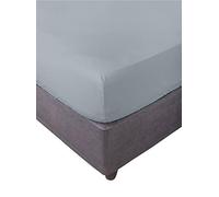 Miracle Home. Fitted Sheet 100% Brushed Microfibre Elastic Fitted Sheet with Anti-Peeling Effect 150 x 200 cm Bed 150 cm Grey