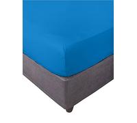Miracle Home. Fitted Sheet 100% Brushed Microfibre Elastic Fitted Sheet with Anti-Peeling Effect. 90 x 200. Bed 90. Blue