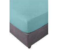 Miracle Home. Fitted Sheet 100% Brushed Microfibre Elastic Fitted Sheet with Anti-Peeling Effect 90 x 200 cm Bed 90th Light Aqua Green