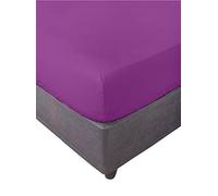 Miracle Home. Fitted Sheet, Elastic, Soft, Comfortable, Anti-Pilling. Cotton 50% 50% Polyester. Aubergine. 105 x 200 cm