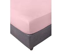 Miracle Home. Fitted Sheet, Elastic, Soft, Comfortable, Anti-Pilling. Cotton 50% 50% Polyester. Pink. 135 x 200 cm