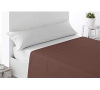 Miracle Home. Flat Sheet, Soft and Comfortable, 100% Brushed Microfiber, Wrinkle Free and Anti Peel, 160 x 270 cm, for 90 cm Bed, Brown