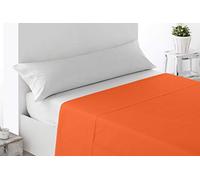 Miracle Home. Flat Sheet Soft and Comfortable 100% Brushed Microfibre, Wrinkle Free and Anti-Peeling, 160 x 270 cm, 90 cm Bed, Orange