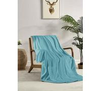 Miracle Home. Fleece Blanket Reversible Microfiber Glass Flannel Velour 260GSM, Soft, Warm and Lightweight, Machine Washable, 130 X 160, Green