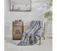 Miracle Home. Fleece Blanket Reversible Microfiber Kunzite Velvet Flannel and Sherpa 300GSM-180GSM, Soft, Warm and Lightweight, Machine Washable, 130 X 160, Grey