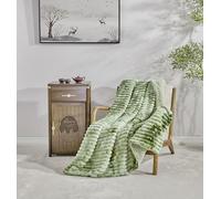 Miracle Home. Fleece Blanket Reversible Microfiber Kunzite Velvet Flannel and Sherpa 300GSM-180GSM, Soft, Warm and Lightweight, Machine Washable, 130 X 160, Green