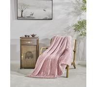 Miracle Home. Fleece Blanket Reversible Microfiber Pearl Flannel Velvet and Sherpa 280GSM-180GSM, Soft, Warm and Lightweight, Machine Washable, 220 X 240, Pink