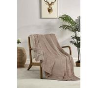 Miracle Home. Fleece Blanket Reversible Microfiber Pyrite Flannel and Sherpa 260GSM-180GSM, Soft, Warm and Lightweight, Machine Washable, 220 X 240 cm, Brown