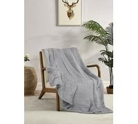 Miracle Home. Fleece Blanket Reversible Microfiber Pyrite Flannel Velour and Sherpa 260GSM-180GSM, Soft, Warm and Lightweight, Machine Washable, 220 X 240, Grey