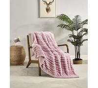 Miracle Home. Fleece Blanket Reversible Microfiber Zircon Velvet Flannel and Sherpa 280GSM-180GSM, Soft, Warm and Lightweight, Machine Washable, 130 X 160 Pink