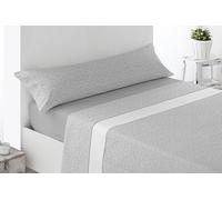 Miracle Home. Floreta 3-Piece Set of Bed Sheets, Fitted Sheet, Flat Sheet and Pillowcase, Anti-Peeling, 50% Cotton, 50% Brushed Microfibre, Grey, 90 x 200 cm, 90 cm Bed