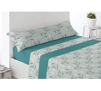 Miracle Home. Imata Bed Sheet Set, 3 Piece Fitted Sheet, Flat Sheet, Pillowcase, 50% Cotton-50% Polyester, 105X200, Green