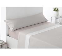 Miracle Home. Mantinos Bed Sheet Set of 4 Pieces, Fitted Sheet, Flat Sheet and 2 Pillowcases, Anti-Peeling, 50% Cotton-50% Brushed Microfibre, Beige, 180 x 200 cm, 180 cm Bed
