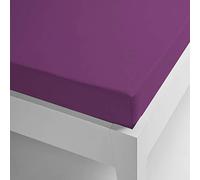 Miracle Home Microfiber Thermal Fitted Sheet Coral Plain Colours 180 x 200 aubergine