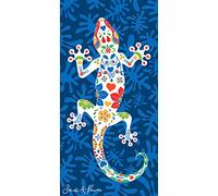 Miracle Home. Microfibre Beach Lizard Towel, 100% Polyester, Multicoloured, 75 x 145 cm