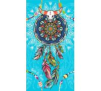 Miracle Home. Microfibre Sleep Trap Towel, 100% Polyester, 75 x 145 cm, 11806, Blue Dream Catch