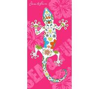 Miracle Home. Microfibre towel Lizard Menorca Fuchsia, 100% Polyester, 75 x 145 cm. 15551
