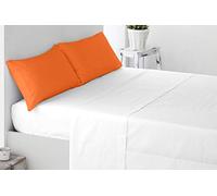 Miracle Home Pillow Cover, Soft and Comfortable, Two Pieces, Cotton 50% Polyester, Orange, 85 x 45. Bed 150. (2 Pack)
