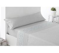 Miracle Home. Roda 3-Piece Bedding Set, Fitted Sheet, Flat Sheet and Pillowcase, Anti-Peeling, 50% Cotton, 50% Brushed Microfibre, Grey, 105 x 200 cm for 105 cm Bed
