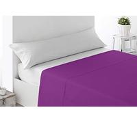 Miracle Home. Soft and Comfortable Flat Sheet, 100% Brushed Microfibre, Wrinkle-Free and Anti-Peeling. 160 x 270 cm, Bed 90 cm, Purple