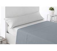 Miracle Home. Soft and Comfortable Flat Sheet, 100% Brushed Microfibre, Wrinkle-Free and Anti-Peeling. 230 x 270 cm, Bed 150 cm, Grey