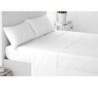Miracle Home Soft and Comfortable Two Piece Cotton 50% Polyester White Bed 150cm 2