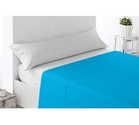 Miracle Home. Soft and Cosy Flat Sheet 100% Brushed Microfibre Wrinkle Free Peeling 230 x 270 cm Bed 150 cm Turquoise