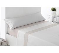 Miracle Home. Turcia Bed Sheet Set, 3-Piece Set, Fitted Sheet, Top Sheet and Pillowcase, Anti-Peeling, 50% Cotton, 50% Brushed Microfibre, Beige, 135 x 200 cm, 135 cm Bed