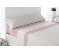 Miracle Home. Turcia Bed Sheet Set, 4-Piece Set, Fitted Sheet, Flat Sheet and 2 Pillowcases, Anti-Peeling, 50% Cotton-50% Brushed Microfibre, Pink, 180 x 200 cm for 180 cm Bed