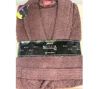 Miracle Home Unisex Plain Bathrobe, Cotton, Brown, M
