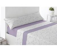 Miracle Home. Valverde Bed Sheet Set of 3 Pieces, Fitted Sheet, Flat Sheet and Pillowcase, Anti-Peeling, 50% Cotton-50% Brushed Microfibre, Mauve 90 x 200 cm Bed 90 cm