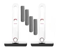 Miracle K 2 Mini Mops + 4 Sponges, Small Mop for Small Spaces, Sponge Mop, Portable Mini Mop, Portable Self Squeeze Mop, Absorbent Wet Dry Mop, Self Wringing Mop (Mini mop)