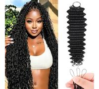 Miracle Knots Crochet Human Hair,18 Inch 50 Strands Pre-Separated Feather Crochet Human Hair for Boho Braids human hair Extensions,Invisible,Reusable,Beginner-Friendly (1B#, 18 Inch (50 Strands))