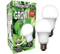 Miracle LED Commercial Hydroponic Ultra Grow Lite - Replaces up to 150W - Daylight White Full Spectrum LED Indoor Plant Growing Light Bulb for DIY Horticulture & Indoor Gardening (604273) 2 Pack