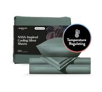 Miracle Made® Extra Luxe COOLIT True Grip Fitted Bed Sheet Set -Sage Green, King- 4 Piece Set, 300-Thread-Count Thread Count Lyocell Silver Infused for Sensitive Skin