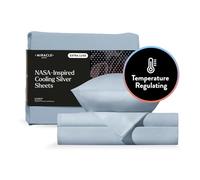 Miracle Made Newly Improved Extra Luxe Cool IT True Grip Fitted Bed Sheets King Size - Sky Blue 4-Piece Silver Infused Bedding, 300 Thread Count - Temperature Regulating Sheets