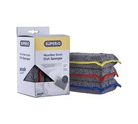 Miracle Microfiber Sponges for Kitchen Kosher Non-Scratch Sponge Scrubber Heavy Duty Multi-Purpose Cleaning of Dishes, Pots, Pans, and Countertops, Machine Washable, 3 Pack, by Superio (Grey)