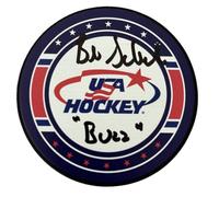 Miracle on Ice USA Hockey Puck Signed by Billy Schneider (Buzz Schneider) - Collectible Memorabilia, Makes a Great Gift