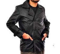 Miracle Trading Ninth Doctor Who Christopher Eccleston 9th Doctor Real Leather Blazer Jacket | 3XS - 3XL (XL) Black