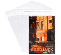 Miraclekoo 100Pcs 5-1/2 x 7-1/2 Inch Thick Greeting Card Plastic Sleeves Clear Self Sealing Cellophane Cello Bags -Fit 5 X 7 Inch Cards Envelope A6 A7 Photos Cookie