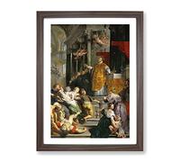 Miracles By Peter Paul Rubens Classic Painting Framed Print | A3 Walnut Framed Wall Art | Ready to Hang | Classic Historical Picture | Living Room Bedroom Lounge Office