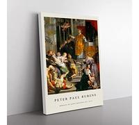 Miracles By Peter Paul Rubens Exhibition Museum Painting Canvas Wall Art Print Ready to Hang, Framed Picture for Living Room Bedroom Home Office Décor, 50x35 cm (20x14 Inch)